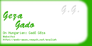 geza gado business card